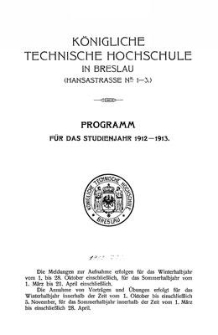 Programm für das studienjahr 1912-1913