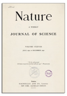 Nature : a Weekly Illustrated Journal of Science. Volume 128, 1931 July 4, [No. 3218]