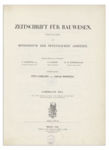 Zeitschrift für Bauwesen, Jr. XLV, 1895, H. 1-3