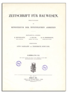 Zeitschrift für Bauwesen, Jr. LI, 1901, H. 1-3