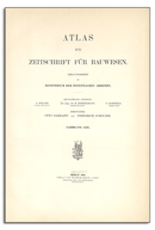 Atlas zur Zeitschrift für Bauwesen, Jr. LIII, 1903