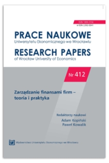 Risk of public family firms. Prace Naukowe Uniwersytetu Ekonomicznego we Wrocławiu = Research Papers of Wrocław University of Economics, 2015, Nr 412, s. 185-203