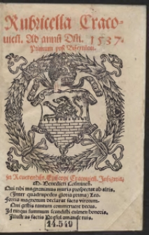 Rubricella Cracovien[sis] Ad annu[m] D[omi]ni 1537. Primum post Bisextilem