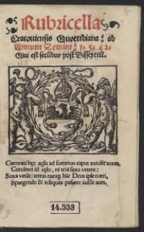 Rubricella Cracoviensis Quottidiana ad Annum Domini 1542. Qui est secudus post Bissextile[m]