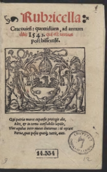 Rubricella Cracovien[sis] quottidiana ad annum d[omi]ni 1543, qui est tertius post bissextile[m]