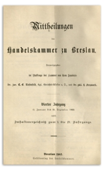 Mitteilungen der Handelskammer zu Breslau, 1902, Nr 1-12