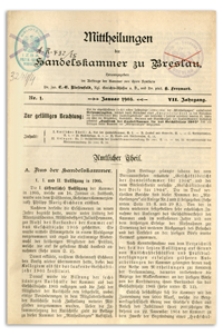 Mitteilungen der Handelskammer zu Breslau, 1905, Nr 1-12