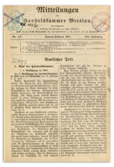 Mitteilungen der Handelskammer zu Breslau, 1911, Nr 1-12