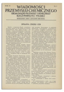 Wiadomości Przemysłu Chemicznego : Organ Związku Przemysłu Chemicznego Rzeczypospolitej Polskiej. R. XI, 1 maja 1936, nr 9