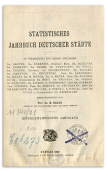 Statistisches Jahrbuch Deutscher Städte. Jg. 21