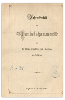 Jahres-Bericht der Handelskammer für die Kreise Hirschberg und Schönau zu Hirschberg für das Jahr 1866