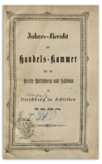 Jahresbericht der Handelskammer für die Kreise Hirschberg und Schönau in Hirschberg in Schlesien für das Jahr 1894