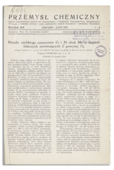 Przemysł Chemiczny : Organ Chemicznego Instytutu Badawczego i Polskiego Towarzystwa Chemicznego. R. XIX, maj 1935, nr 5