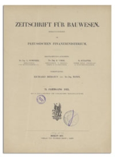 Zeitschrift f&uuml;r Bauwesen, Jr. 72, 1922, H. 1-3