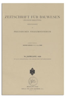 Zeitschrift für Bauwesen : Ingenieurbauteil, Jr. 76, 1926, H. 7-9