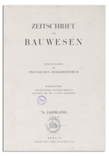 Zeitschrift für Bauwesen, Jr. 78, 1928, H. 1-2