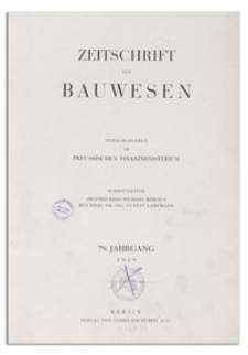 Zeitschrift f&uuml;r Bauwesen, Jr. 79, 1929, H. 11