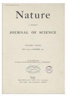 Nature : a Weekly Journal of Science. Volume 132, 1933 August 5, No. 3327