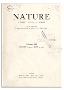 Nature : a Weekly Journal of Science. Volume 145, 1940 January 20, No. 3664