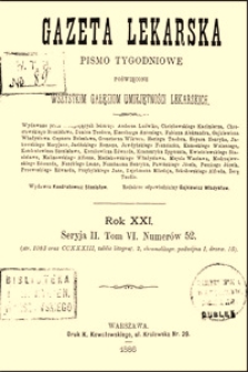 Przyczynek do operacyi wola ze szczególnem uwzględnieniem złych następstw całkowitego wyłuszczenia, Gazeta Lekarska, 1886, R. 21, nr 1, s. 5-15