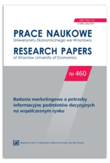 Spis treści [Prace Naukowe Uniwersytetu Ekonomicznego we Wrocławiu = Research Papers of Wrocław University of Economics, 2016, Nr 460]