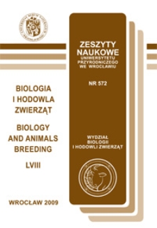 Zeszyty Naukowe Uniwersytetu Przyrodniczego we Wrocławiu. Biologia i Hodowla Zwierząt 58, 2009