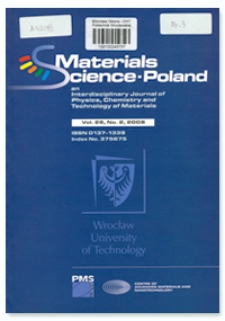 Materials Science-Poland : An Interdisciplinary Journal of Physics, Chemistry and Technology of Materials, Vol. 26, 2008, nr 2