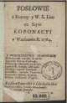Posłowie z Korony y W. X. Litt. Na Seym Koronacyi w Warszawie R. 1764