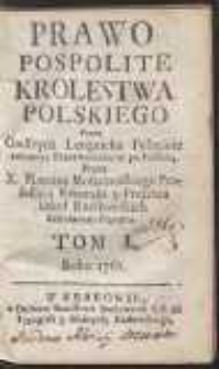 Gotfridi Lengnich Ius Publicum Regni Poloni. T. 1. Editio altera, priore correctior et auctior