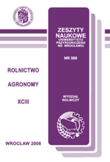 Zeszyty Naukowe Uniwersytetu Przyrodniczego we Wrocławiu. Rolnictwo 93, 2008