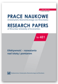 Spis treści [Prace Naukowe Uniwersytetu Ekonomicznego we Wrocławiu = Research Papers of Wrocław University of Economics; 2017; Nr 481]