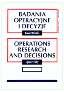 Editorial [Badania Operacyjne i Decyzje, vol. 19, 2009, nr 2]
