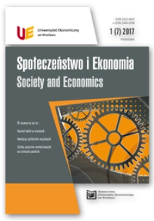 Spis treści [Społeczeństwo i Ekonomia = Society and Economics, 2017, Nr 1 (7)]