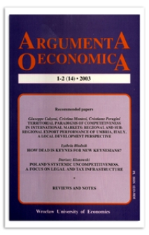 Spis treści [Argumenta Oeconomica, 2003, Nr 1-2 (14)]