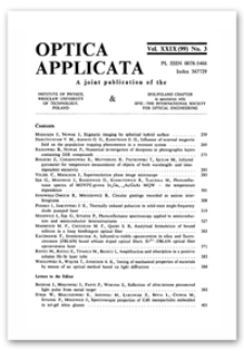 Contents [Optica Applicata, Vol. 29, 1999, nr 3]