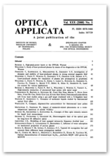Contents [Optica Applicata, Vol. 30, 2000, nr 1]