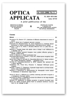 Contents [Optica Applicata, Vol. 30, 2000, nr 2-3]