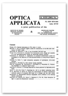 Contents [Optica Applicata, Vol. 31, 2001, nr 3]