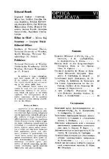 Contents [Optica Applicata, Vol. 6, 1976, nr 3]