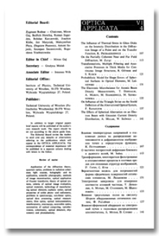 Contents [Optica Applicata, Vol. 6, 1976, nr 4]