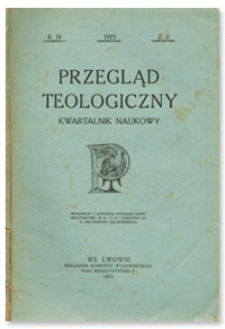 Przegląd Teologiczny : kwartalnik naukowy. Rocznik IV, 1923, Z. 2