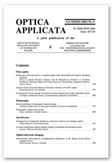 Contents [Optica Applicata, Vol. 33, 2003, nr 4]