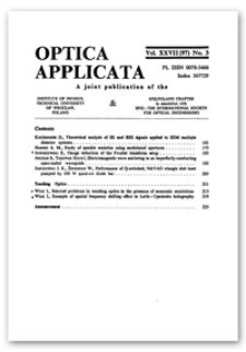 Contents [Optica Applicata, Vol. 27, 1997, nr 3]