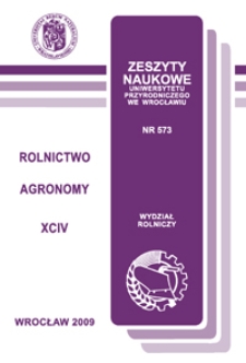 Zeszyty Naukowe Uniwersytetu Przyrodniczego we Wrocławiu. Rolnictwo 94, 2009