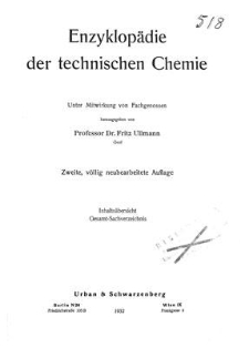 Enzyklopädie der technischen Chemie. [11 Bd.], Inhaltsübersicht, Gesamt-Sachverzeichnis
