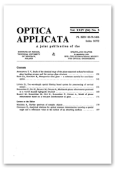 Contents [Optica Applicata, Vol. 24, 1994, nr 3]