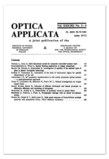 Contents [Optica Applicata, Vol. 22, 1992, nr 3]