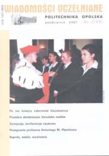 Wiadomości Uczelniane : pismo informacyjne Politechniki Opolskiej, nr 2 (98), październik 2001