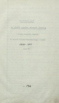 [Materiały do dziej&oacute;w emigracji polskiej z lat 1828-1894. Autografy list&oacute;w i wierszy r&oacute;żnych os&oacute;b]