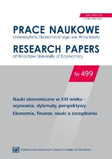 Spis treści [Prace Naukowe Uniwersytetu Ekonomicznego we Wrocławiu = Research Papers of Wrocław University of Economics; 2017; Nr 499]